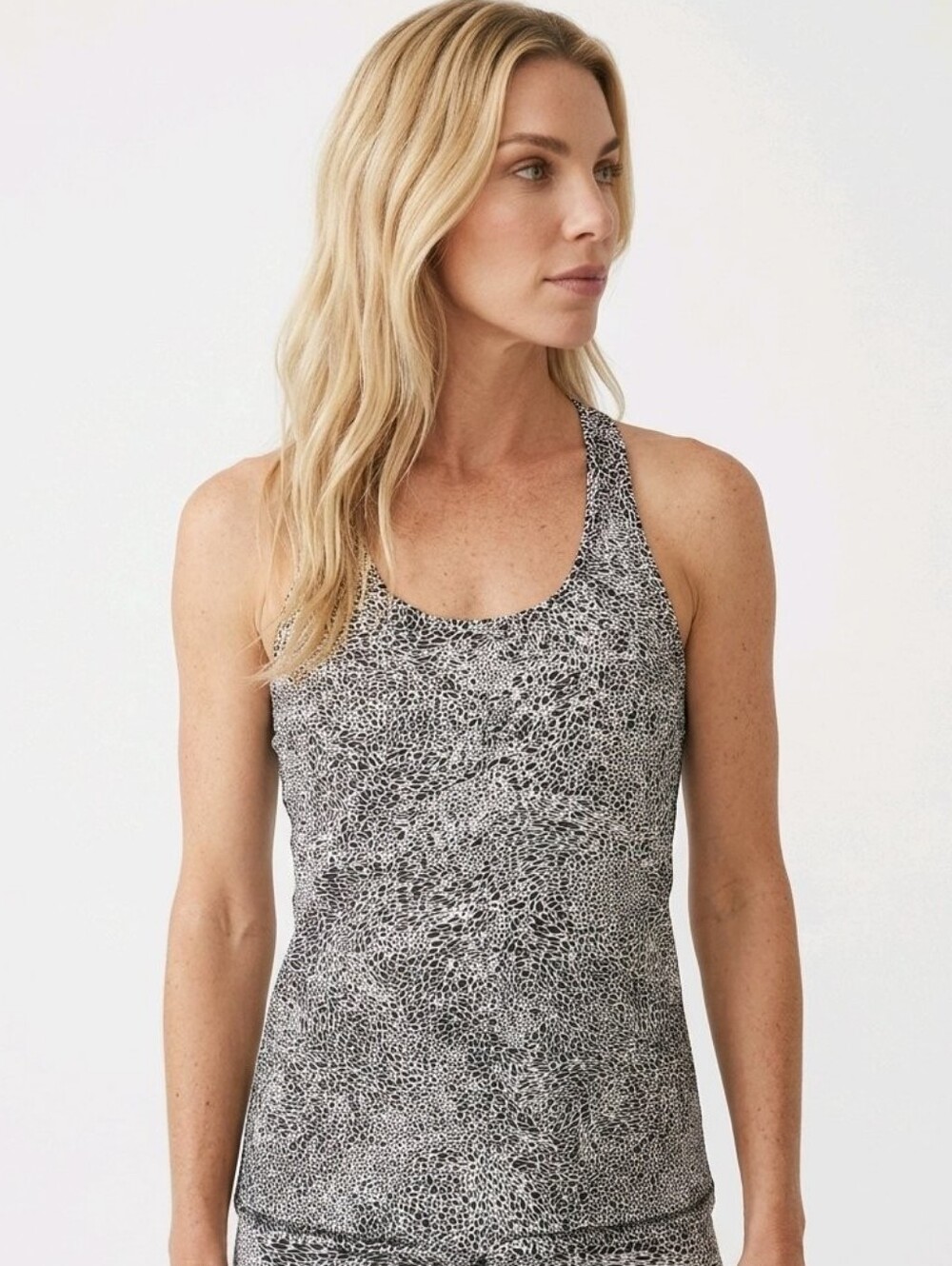 Lululemon Black and White Speckled Racerback Tank Top